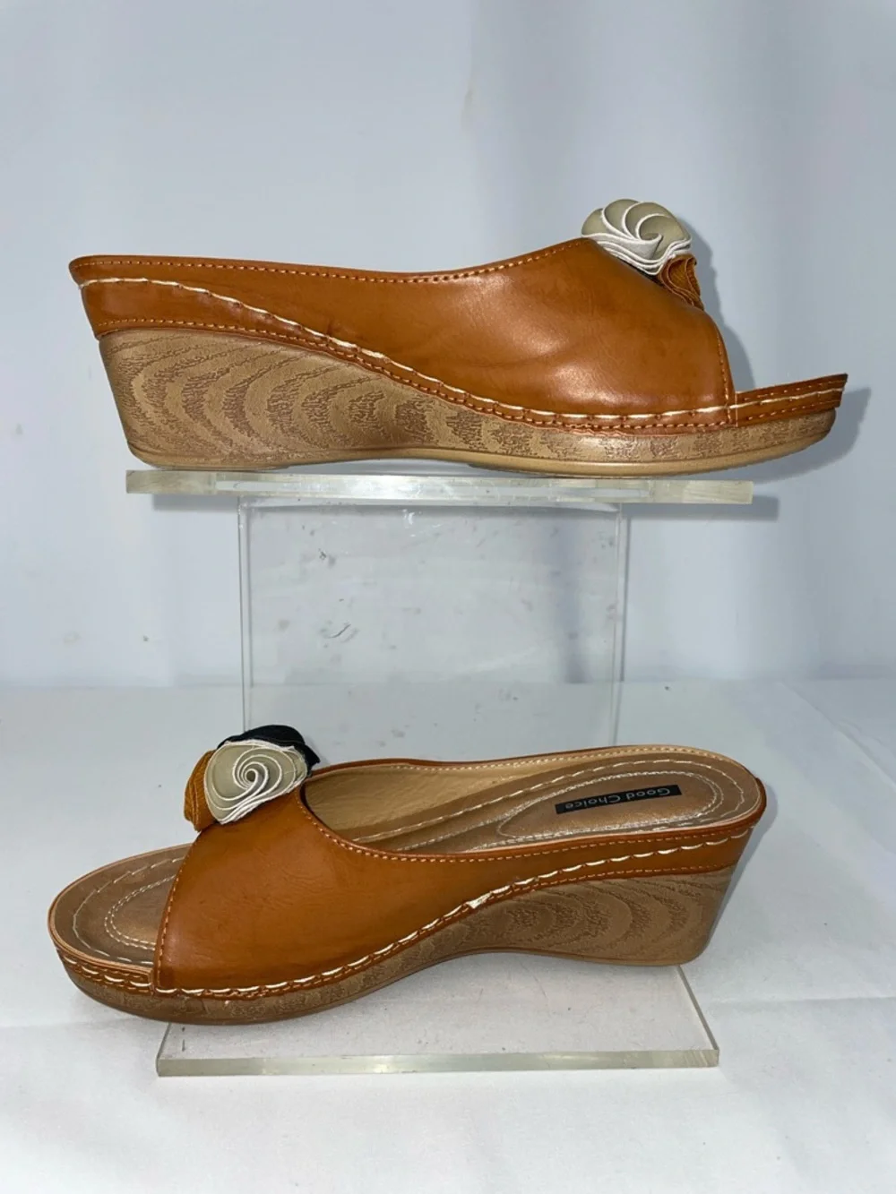 GC SHOES SYDNEY ROSETTA WEDGE SANDALS FTL-04-075